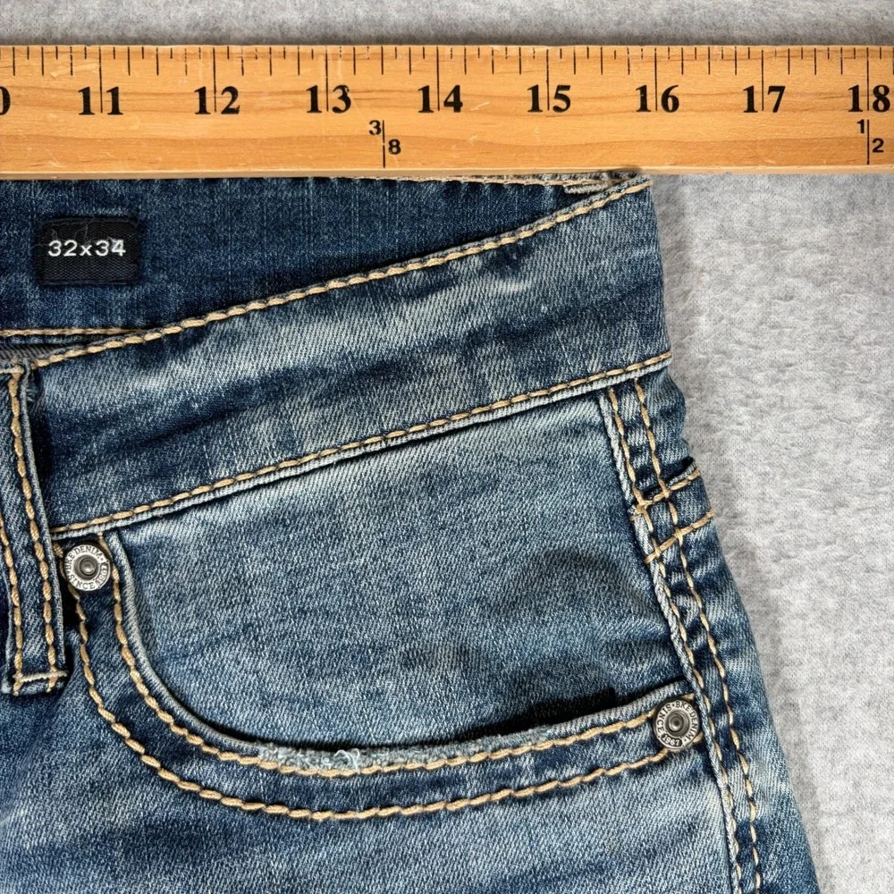 BKE Jake Straight Jeans Men 32x34 Blue Denim Stretch Casual Pants Western